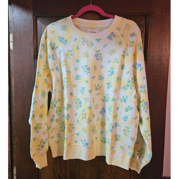 Bandier x Sincerely Jules The Juniper Sweatshirt Canary/Aqua Floral Medium - Picture 3 of 8
